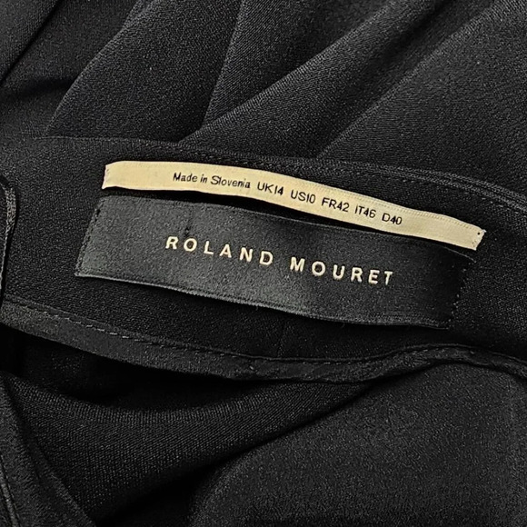 Roland Mouret Womens Wide Leg Twist Front Layered Pants Size 10 Black - Picture 10 of 13